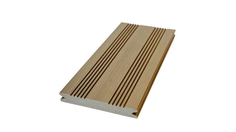 Planeo SolidWood WPC decking board – Earth Brown, 3m French-style / 3D texture