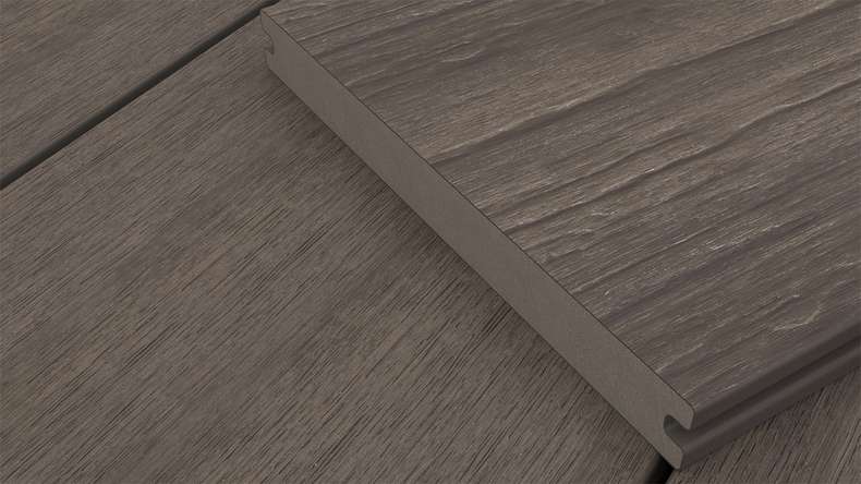 planeo MAXLine Antique - WPC CoEx coated XL decking solid - dark brown 3m rustic textured/smooth brushed
