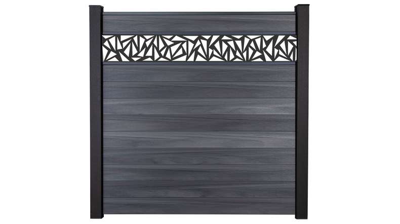 planeo Gardence Strong - BPC plug-in fence Triangle stone grey co-ex 180 x 180 cm