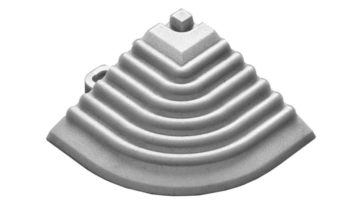 planeo corner piece for 40 x 40 cm click tiles – white-aluminium