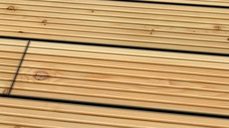 TerraWood wooden decking - Canadian larch - grooved / grooved