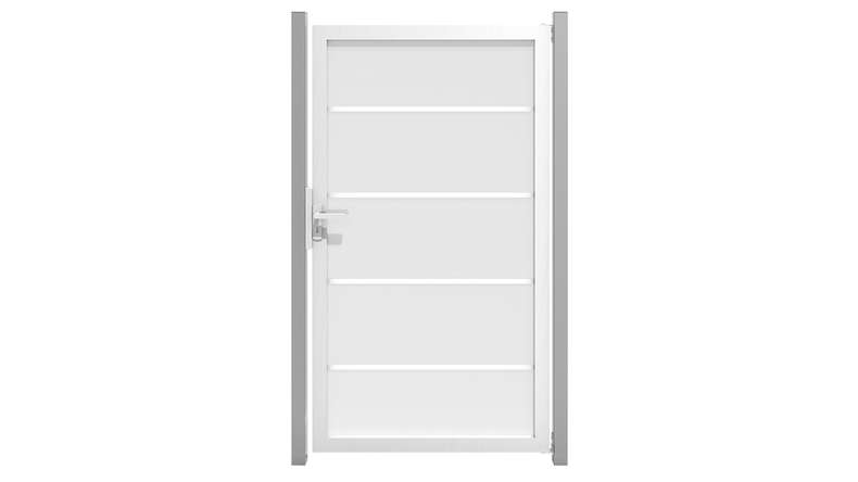 planeo Gardence Flair – Glass privacy gate with aluminium frame, 100 x 180 cm