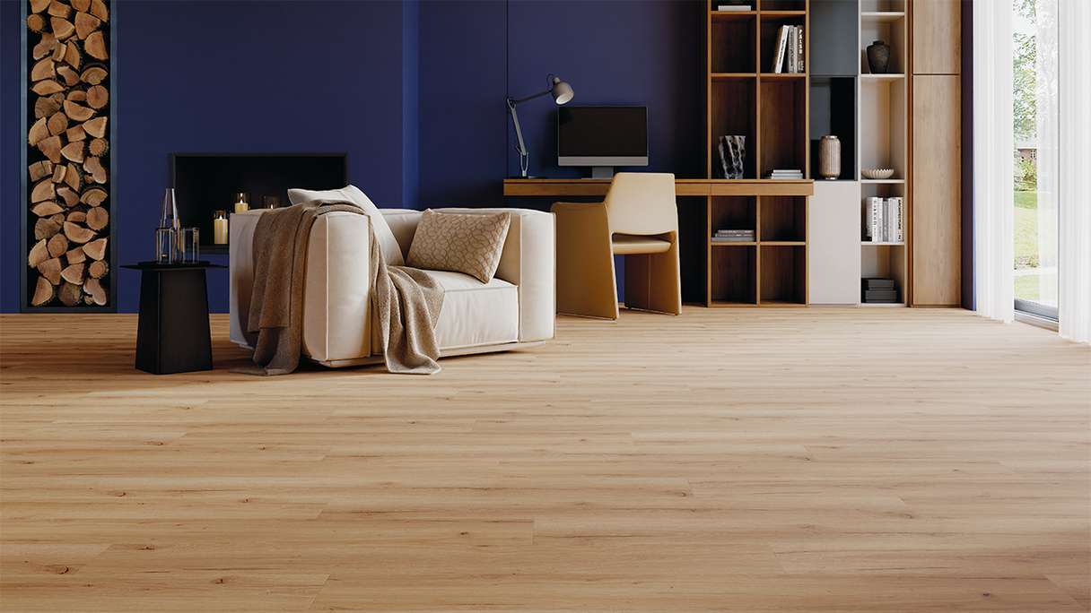 planeo Rigid Klick Vinyl - HOMEtec Basic 30 IXPE Light Brown Classic | Impact sound insulation integrated (RP-E30-8)