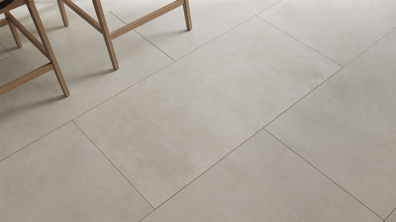 planeo Rigid Click Vinyl - Light Grey XXL Tile | Impact sound insulation integrated (DF-KF-794-030)