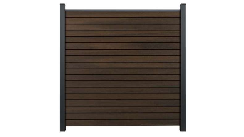 planeo Gardence BPC Rhombus Plug-in Fence - Walnut co-extruded 180 x 180 cm