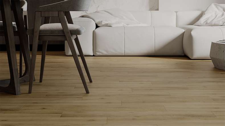 planeo Rigid Click Vinyl - HOMEtec Pro 50 IXPE Ivory Natural Oak | Impact sound insulation integrated (RP-G50-6)