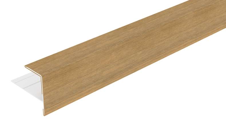planeo LINEA – Aluminium CoEx end profile, Sand, 3000 x 74 x 61 mm