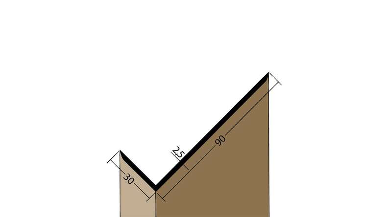 planeo Protect angle profile - WP 30x90x2500mm brown