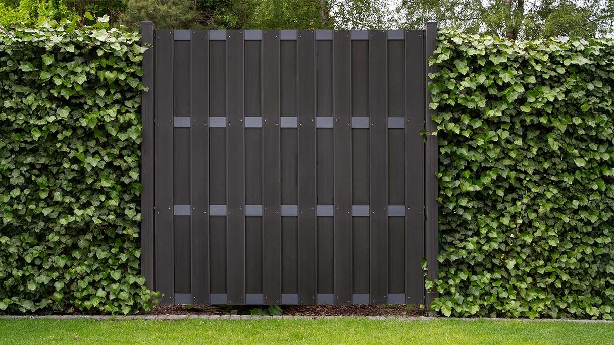 planeo Gardence Premade - BPC garden fence square anthracite 180 x 180cm with anthracite crossbar | DB703