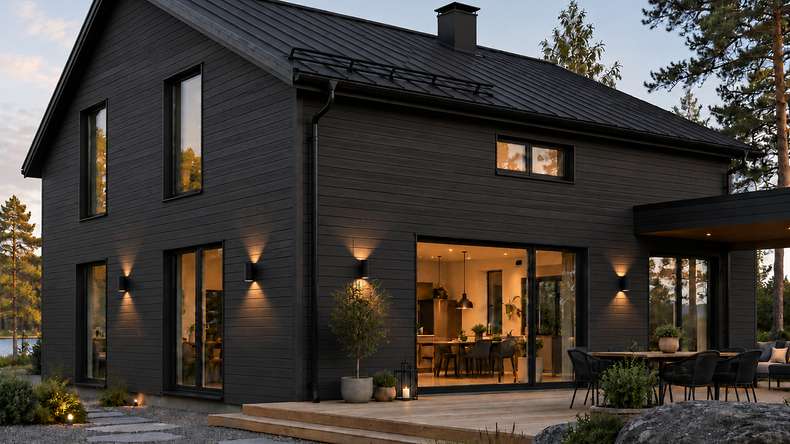 planeo NOVA – WPC CoEx Classic façade panel, Black, 2.90 m