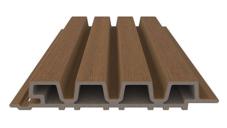 planeo LINEA Slim – WPC CoEx cladding, Burma Teak, 2900 x 215 mm