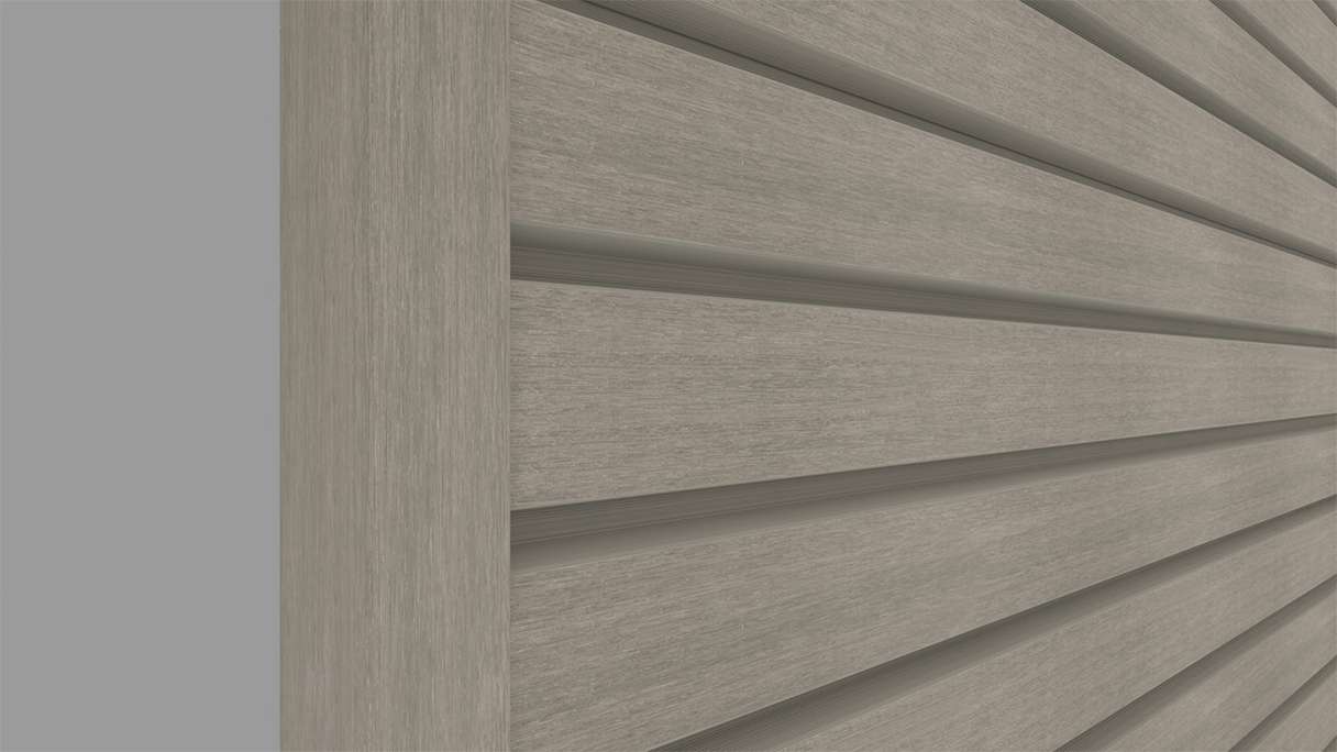 planeo LINEA Wide – WPC CoEx cladding, light grey, 2900 x 181 mm
