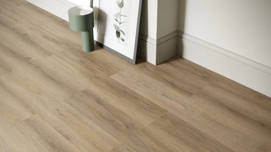 planeo Rigid Click Vinyl - SolutionX 2in1 Oak Light Brown | Impact sound insulation integrated (ECF-0008)