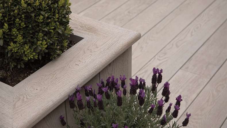 planeo Authoria PureBoard solid decking - Light Lime Oak 3.6m textured