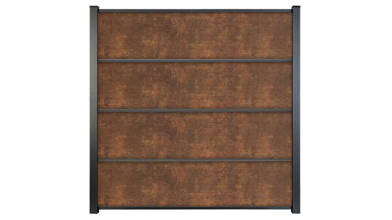 planeo Gardence Resistant - HPL plug-in fence rust-look 180 x 183 cm