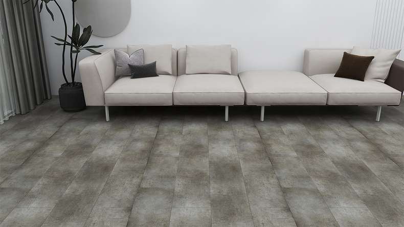 planeo Rigid click vinyl - STEINWERK PUCore XL Stone grey loft | integrated footfall sound insulation (NF-FXL-297)