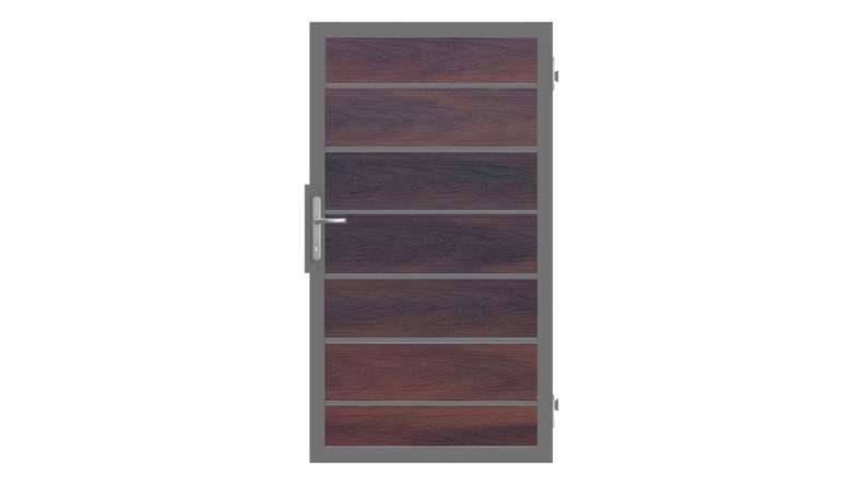 planeo Solid Grande - Premium door walnut co-ex with anthracite aluminium frame