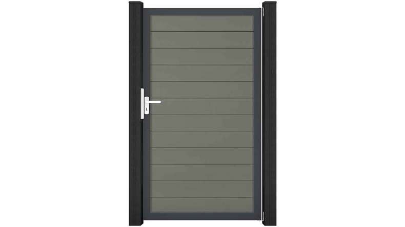 planeo Solid - universal door grey with anthracite aluminium frame 100x180x4cm