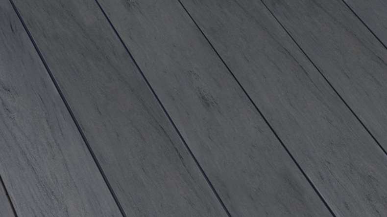 planeo WPC - solid smoked oak decking board embossed/fluted - 1m to 6m