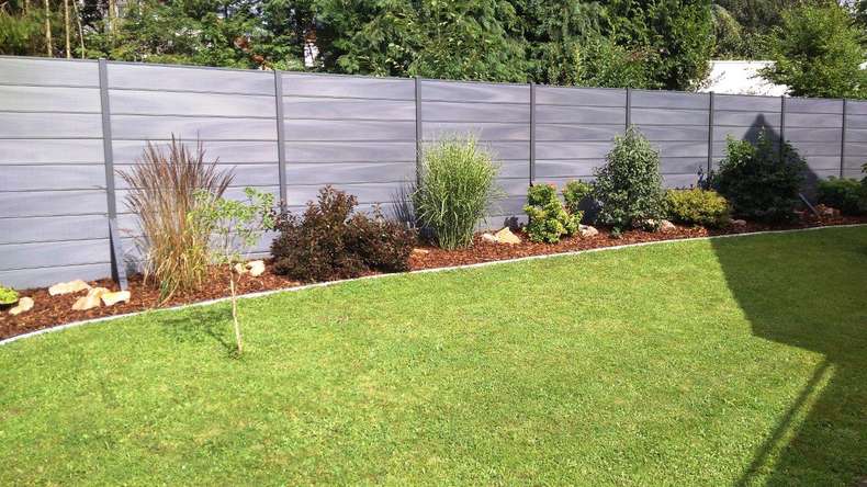 planeo Solid Grande - garden fence premium stone grey co-ex