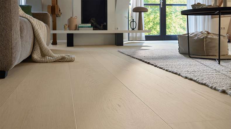 MEISTER Lindura wood flooring HD 400 - 20229 Oak natural pearl white ultra matt lacquered 2200 x 270 x 11 mm (500214-2200270-20229)