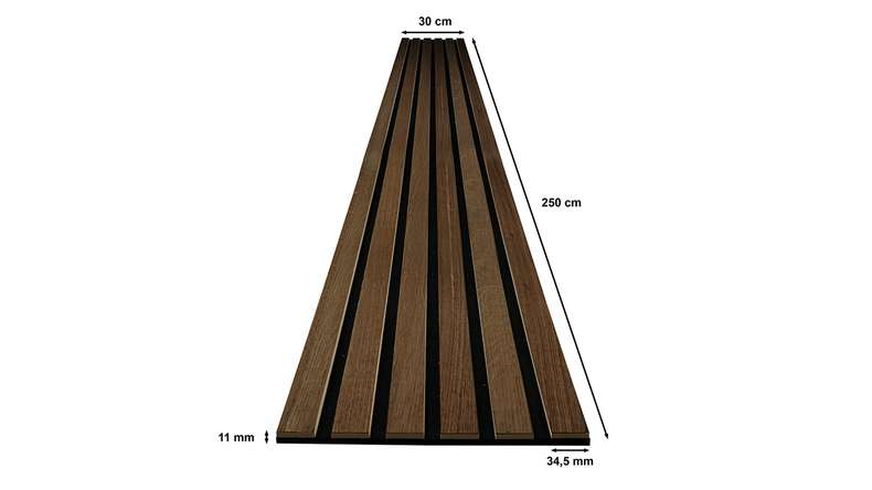 Skaben acoustic panels SilentWall Comfort - Dark oak - 250 x 30 cm