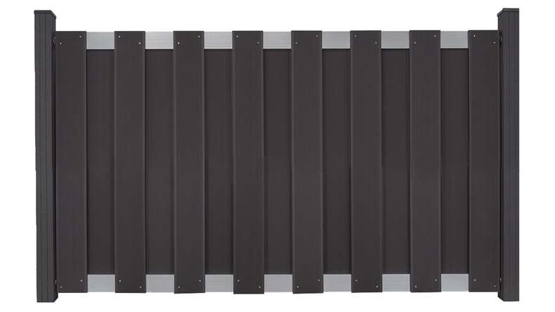 planeo Gardence Premade - BPC garden fence front garden fence anthracite with EV1 silver crossbar 180 x 90cm