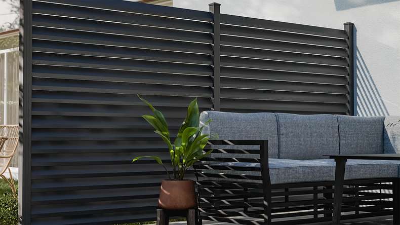 planeo Gardence Metallic Rhombus - Aluminium Garden Fence Square Anthracite | DB703