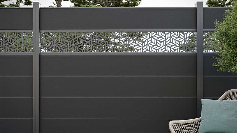 planeo Solid Grande - plug-in fence standard anthracite grey