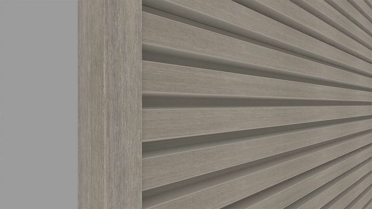 planeo LINEA – Aluminium CoEx end profile, light grey, 3000 x 74 x 61 mm