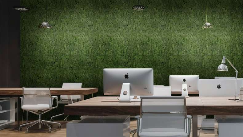 planeo acoustic panel - MixWall Living Moss Dark Green 52 x 52 cm | natural moss (PLMW-30111)