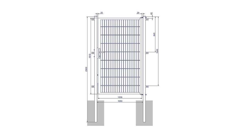 Universal door medium 1-leaf anthracite H 1800 x W 1090 mm incl. gateposts