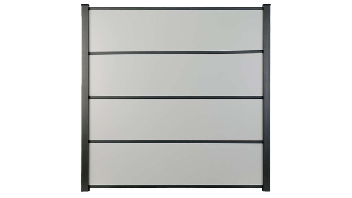 planeo Gardence Resistant - HPL plug-in fence uni grey 180 x 183 cm