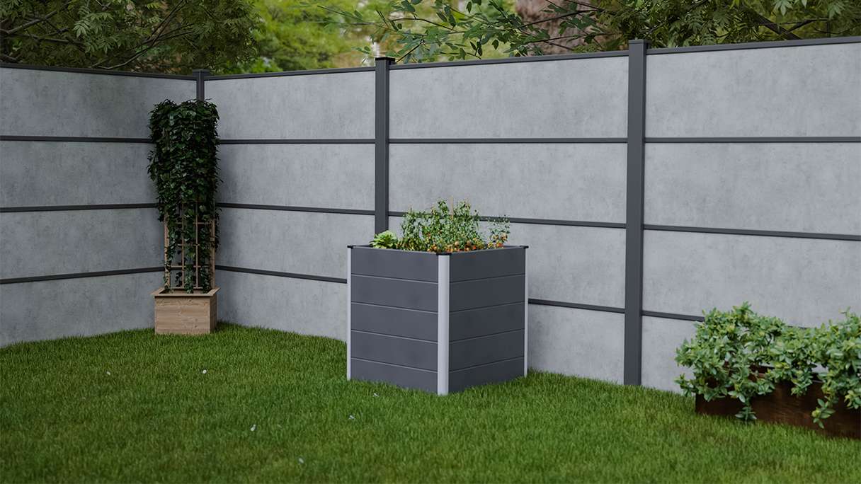 planeo BPC raised bed Cube - anthracite | DB703 70 x 70 x 75 cm