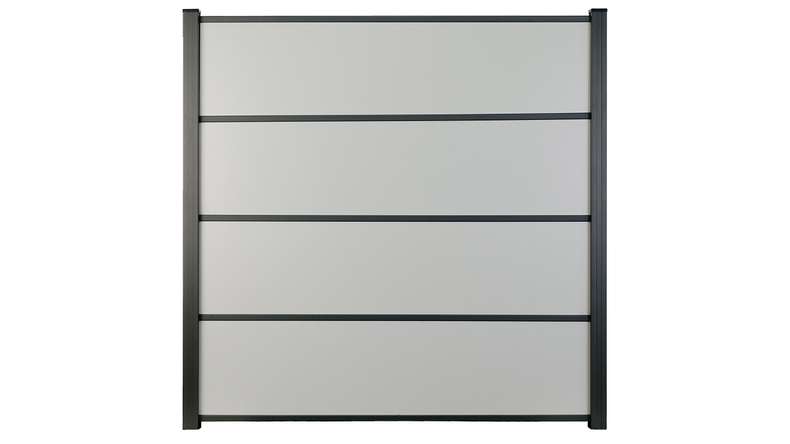 planeo Gardence Resistant - HPL plug-in fence uni grey 180 x 183 cm