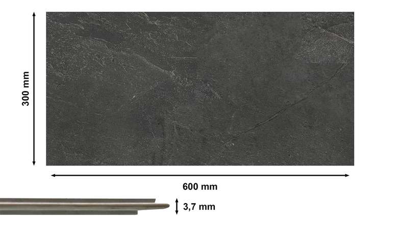 planeo Revea - Plastic wall panelling Slate Matt 60 x 30 cm