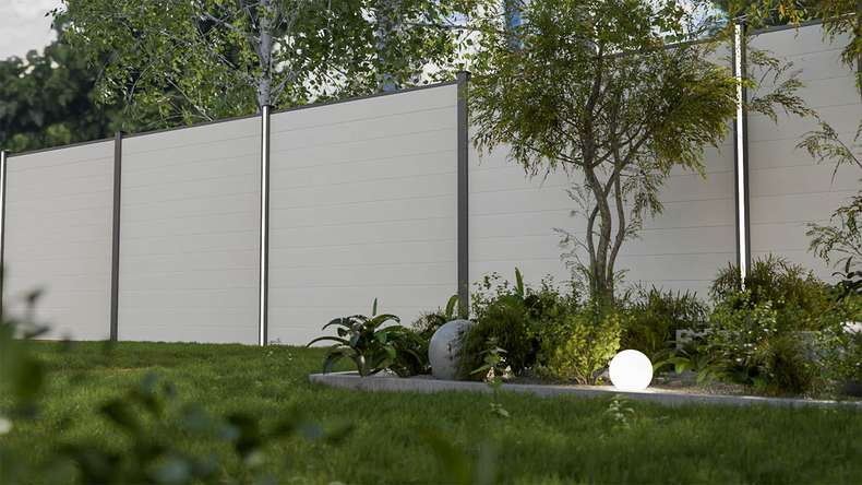 planeo Gardence Simply Small - PVC plug-in fence white 180 x 180 cm