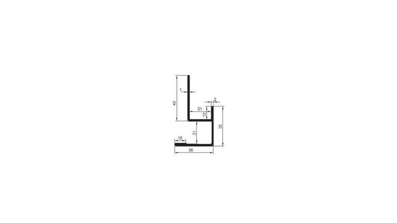 planeo aluminium outside corner profile - AE 21mm mounting 3000mm length aluminium-natural