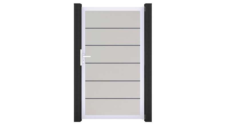 planeo Gardence Simply Premium - PVC universal door white with aluminium frame in silver | EV1 100 x 180 cm