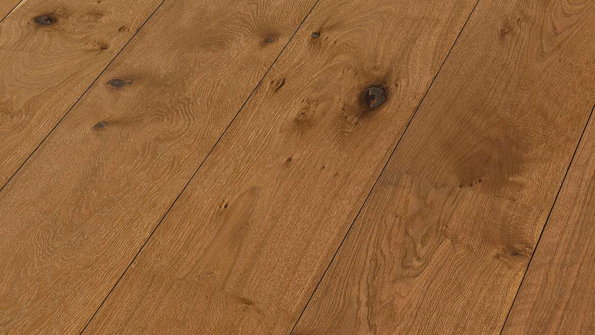 MEISTER Lindura wood flooring HD 400 - 08911 Oak authentic chestnut brown natural oiled 2200 x 270 x 11 mm (500213-2200270-08911)
