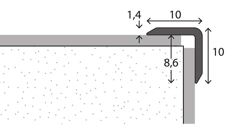 planeo angle profile 443 – 2700 x 10 x 10 mm