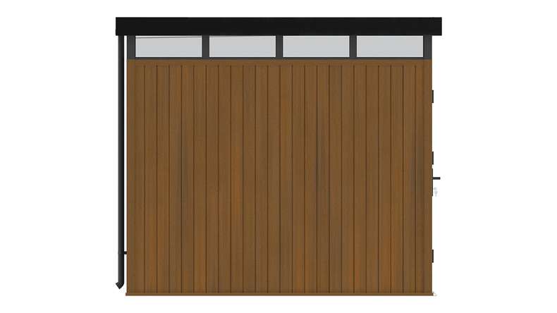 planeo WPC CoEx Flat-Roof Garden Shed M – Burma Teak 250 x 250 x 226.5 cm