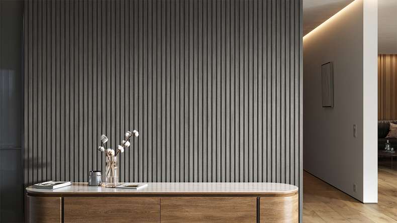planeo acoustic panels - Oak grey - 2400 x 525 x 18mm (PU-A-006)