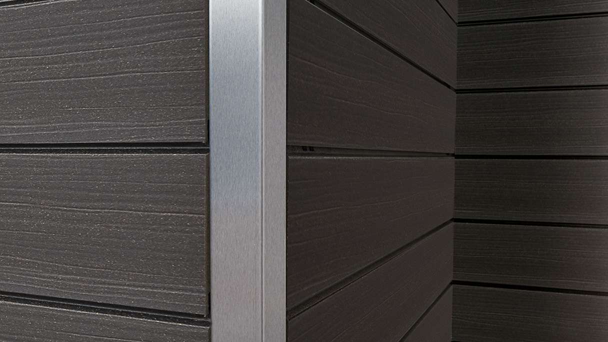 planeo Fassado - WPC rhombus strip facade cladding Prime lava grey