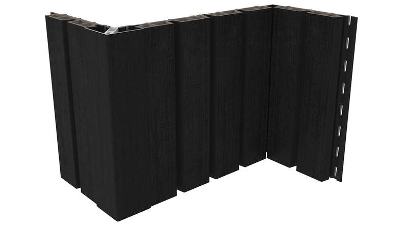 planeo LINEA Wide – WPC CoEx cladding, black, 2900 x 181 mm