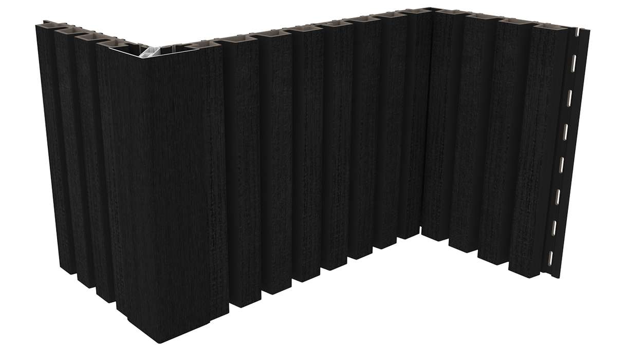 planeo LINEA Slim – WPC CoEx cladding, black, 2900 x 215 mm