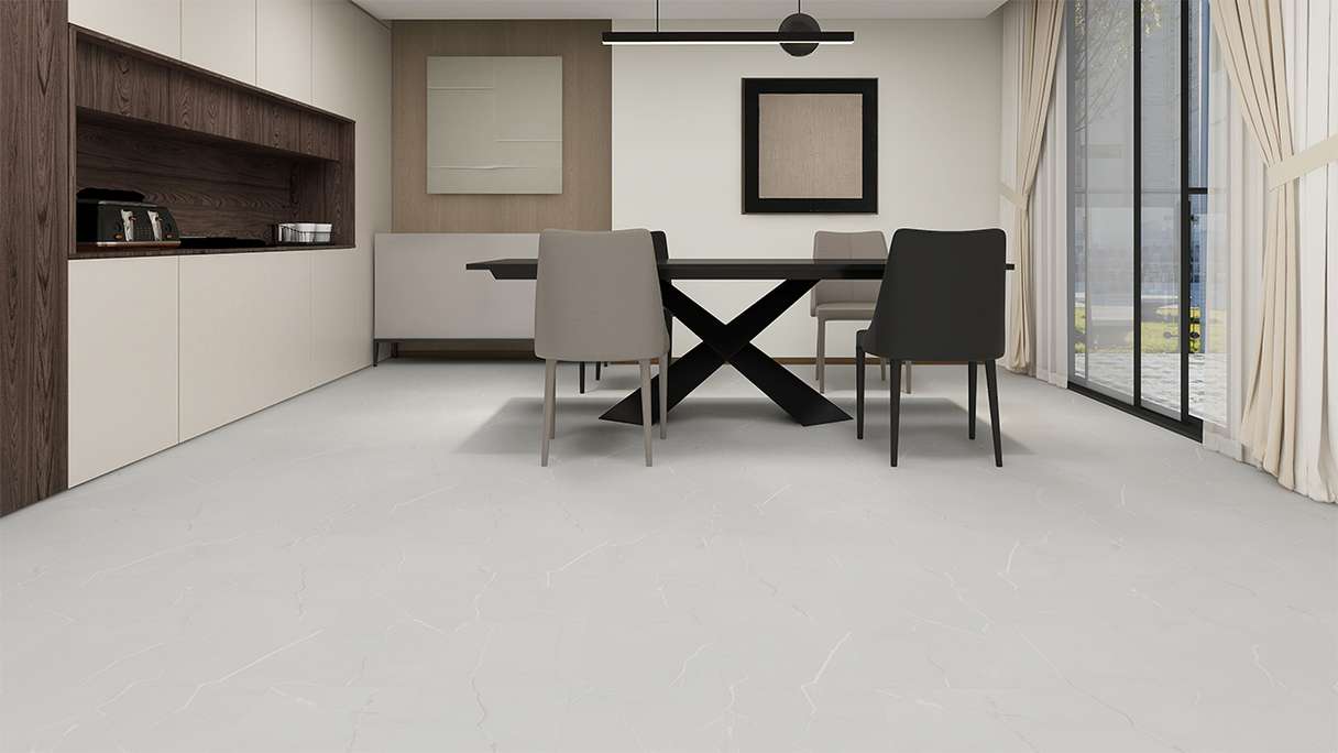 planeo Rigid click vinyl - STEINWERK PUCore XL Light grey marble | Impact sound insulation integrated (NF-FXL-294)