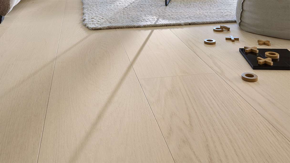 MEISTER Lindura wood flooring HD 400 - 20229 Oak natural pearl white ultra matt lacquered 2200 x 270 x 11 mm (500214-2200270-20229)