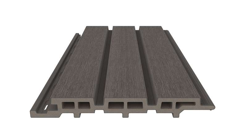planeo DesignPro – WPC cladding, dark grey, 2900 x 175 mm