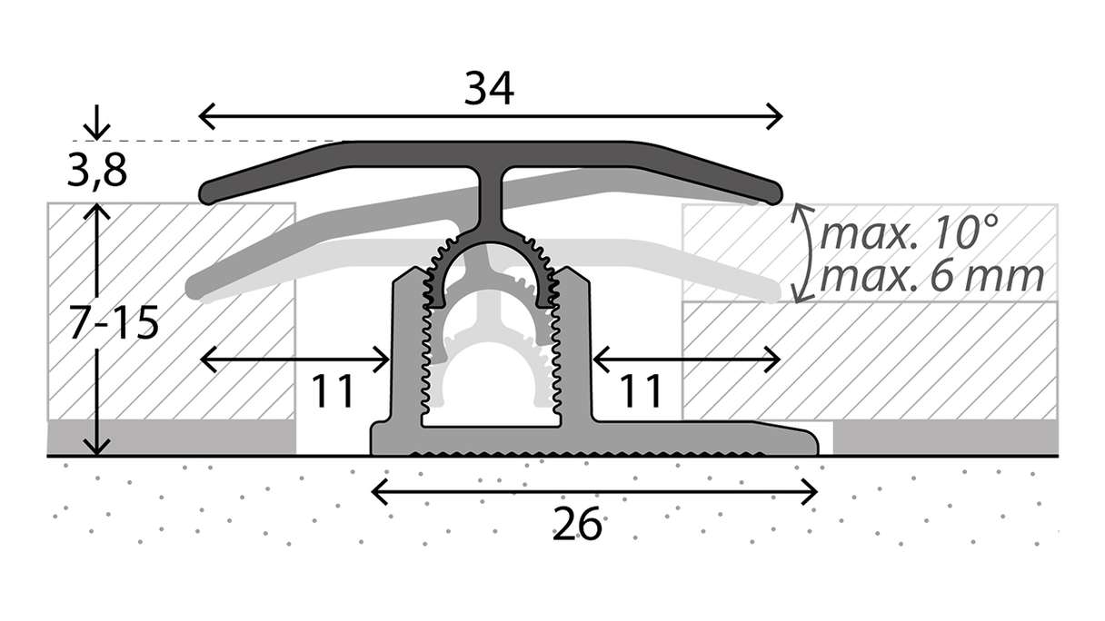 planeo Profi transition profile 303 - 100 cm